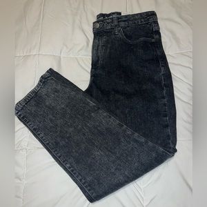 Sz 12 old navy NWT DARK GRAY/black WASH O.G straight ankle high rise